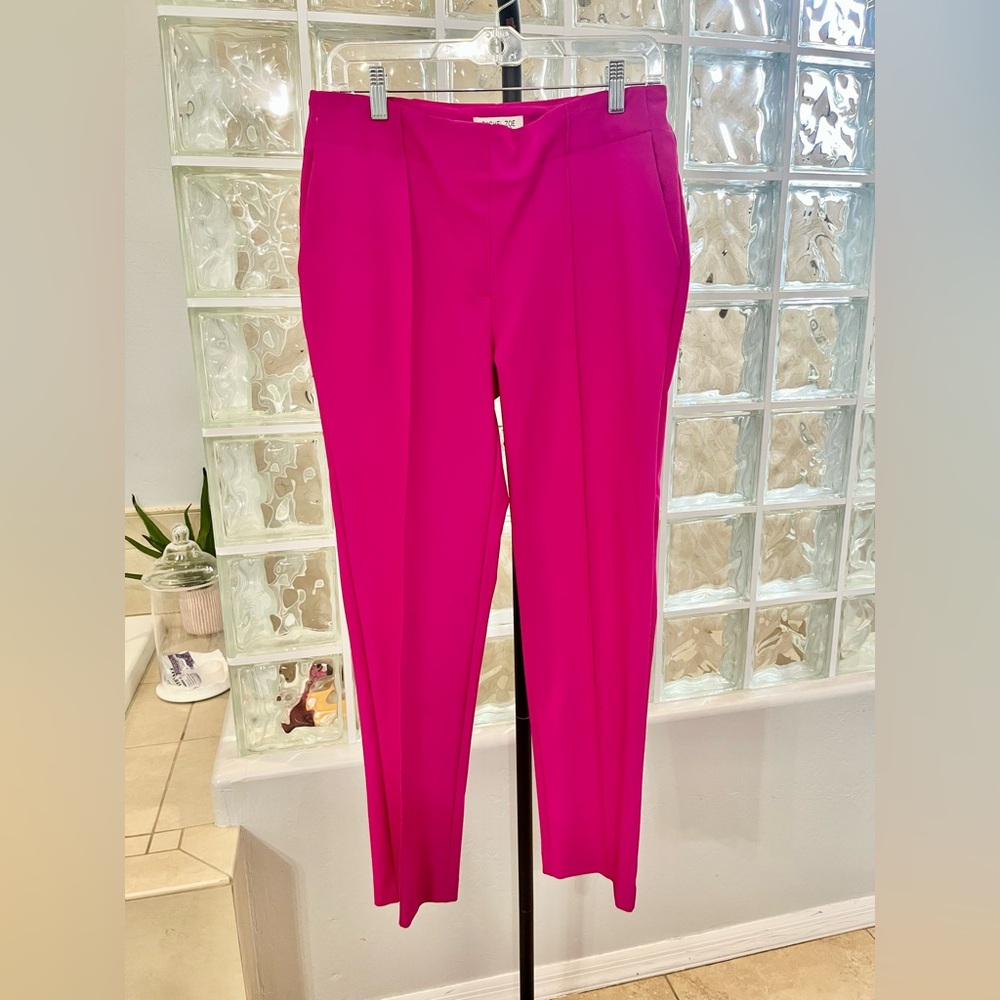 Rachel Zoe bright magenta pink high waisted straight ankle dress pants size 6